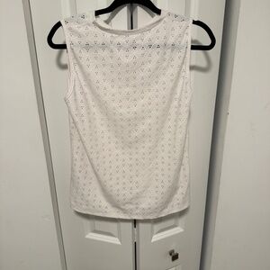 White Eyelet Sleeveless Blouse / Tank Top